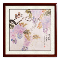 尚得堂 墨翁《清韵》50x50cm 宣纸 圆角棕色实木框