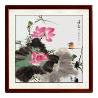 尚得堂 子恒《清趣》65x65cm 宣纸 圆角棕色实木框