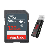 SanDisk 闪迪 至尊高速系列 SDSDUNB SD存储卡 128GB（UHS-I）+川宇3.0读卡器