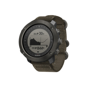 SUUNTO 颂拓 Traverse系列 SS022292000 智能手表 50mm 军绿色不锈钢表壳 军绿色编织表带（GPS、运动、防水）