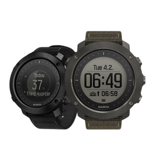 SUUNTO 颂拓 Traverse系列 SS022292000 智能手表 50mm 军绿色不锈钢表壳 军绿色编织表带（GPS、运动、防水）