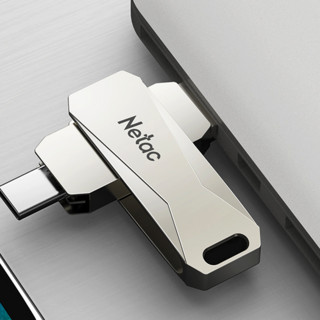 Netac 朗科 U782C USB 3.0 U盘 银色 256GB Type-C/USB双口