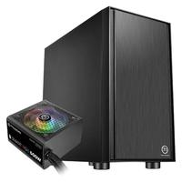 Thermaltake 曜越 启航者 F1 静谧版 RGB MATX机箱 半侧透 黑色 含电源 500W