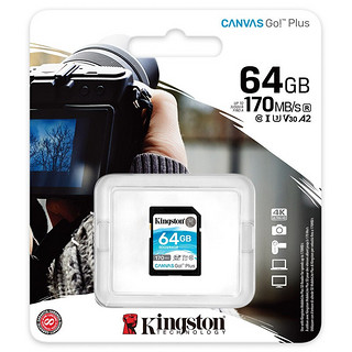 Kingston 金士顿 SDS SD存储卡 64GB（UHS-I、V30、U3）+MLP读卡器
