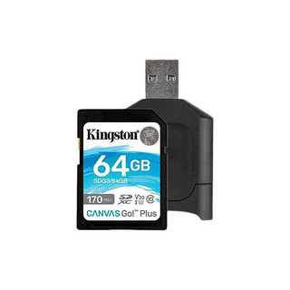 Kingston 金士顿 SDS SD存储卡 64GB（UHS-I、V30、U3）+MLP读卡器