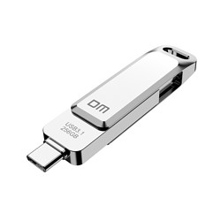 DM 大迈 PD168 USB 3.1 固态U盘 银色 256GB USB-C双口