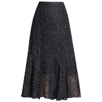 KOUBEILI 蔻贝莉 女士中长款半身裙 QZ5381 黑色波点 XXL