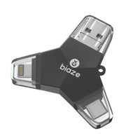 Biaze 毕亚兹 USB 3.0 U盘 银色 128GB Type-C/Micro USB/苹果lightning三口