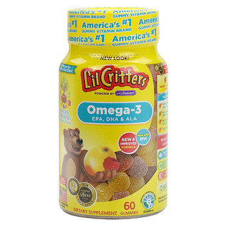 儿童小熊糖DHA鱼油 天然覆盆子+柠檬味 60粒