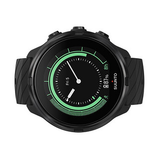 SUUNTO 颂拓 SS050254000 智能手表 50mm 黑色 不锈钢版 硅胶表带 黑色 (GPS、北斗)