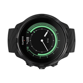 SUUNTO 颂拓 SS050254000 智能手表 50mm 黑色 不锈钢版 硅胶表带 黑色 (GPS、北斗)