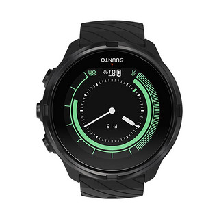 SUUNTO 颂拓 SS050254000 智能手表 50mm 黑色 不锈钢版 硅胶表带 黑色 (GPS、北斗)