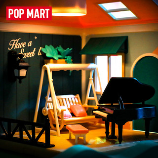 POPMART泡泡玛特 POP小屋悠闲时光拼装模型手工DIY场景创意礼物