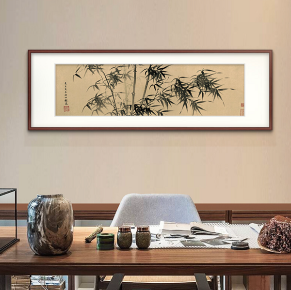 橙舍 夏昶《淇水清风图》装裱40x120cm 宣纸 雅致红褐