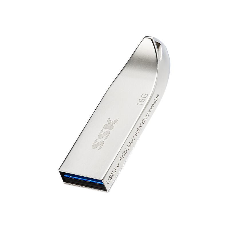 SSK 飚王 FDU高速系列 FDU300 USB 3.0 U盘 银色 32GB USB-A