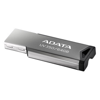 ADATA 威刚 UV350 USB 3.2 U盘 银黑色 64GB USB