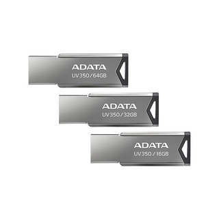 ADATA 威刚 UV350 USB 3.2 U盘 银黑色 64GB USB