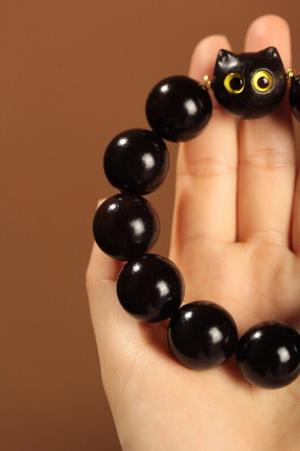 黑檀木手串20cm紫光檀手工磨制容易盘玩