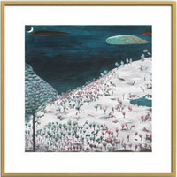 buybuyART 买买艺术 韩修智《早来的雪》50×50cm 艺术版画 玄关卧室客厅背景墙餐厅装饰画