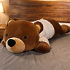 熊熊毛绒玩具睡觉抱枕女生可爱抱抱熊公仔大号床上玩偶春节礼物 120cm 条纹熊-深棕色