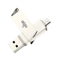 aigo 爱国者 精耀系列 U385 USB 3.0 U盘 银色 256GB USB/Micro USB双口
