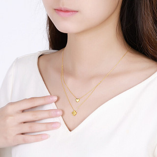 CHJ JEWELLERY 潮宏基 XQG30000327 四叶草之恋足金项链 42cm 4.5g