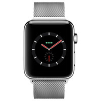 Apple 苹果 Watch Series 3 智能手表 42mm GPS+蜂窝网络款 银色不锈钢表壳 银色米兰尼斯表带(心率)