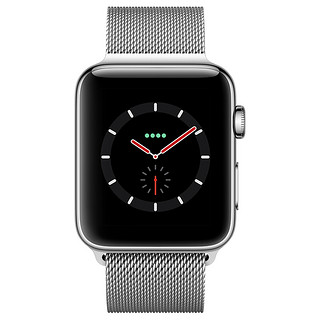 Apple 苹果 Watch Series 3 智能手表 42mm GPS+蜂窝网络款 银色不锈钢表壳 银色米兰尼斯表带（心率）