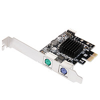 moge 魔羯 MC2210 PCI-E轉PS2鍵盤鼠標圓口擴展卡 PCIE to ps/2卡支持品牌機臺式機圓口鍵盤鼠標接口