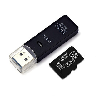 Kingston 金士顿 SDCS2 Micro-SD存储卡 32GB（UHS-I、V10、U1、A1）+读卡器