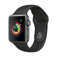 Apple 苹果 Watch Series 3 智能手表 38mm GPS款 深空灰色铝金属表壳 灰色运动型表带（心率）