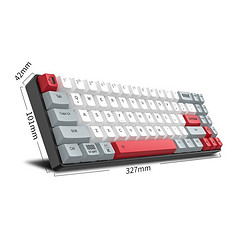 Dareu 达尔优 EK871 蓝牙双模热插拔键盘 机械键盘 游戏键盘 PBT键帽 71键 全键可换轴 灰白色 红轴