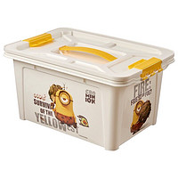 LONGSTAR 龙士达 塑料加厚收纳箱整理箱 10L 儿童玩具衣服储物盒小黄人收纳盒 白色