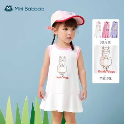 mini balabala 迷你巴拉巴拉 女童夏季羊驼裙子 80-110cm 3色可选