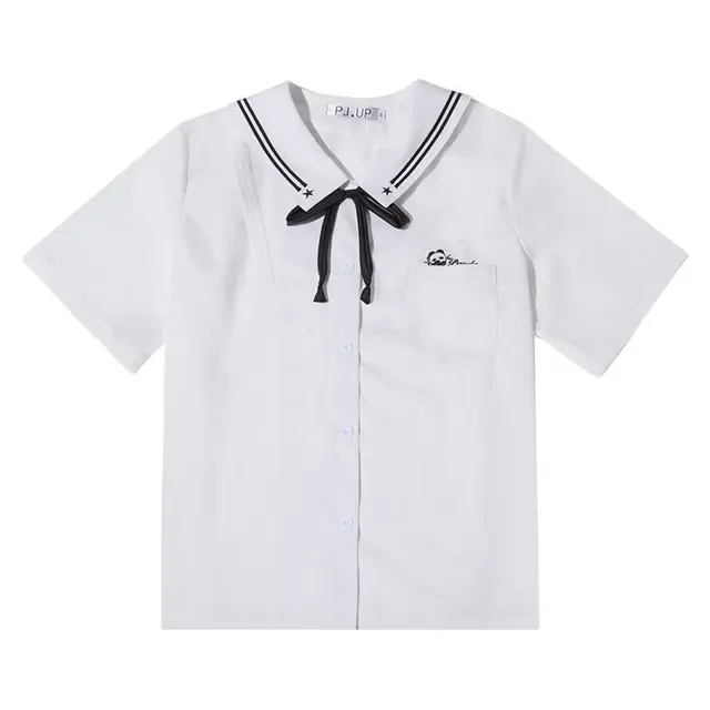 PJ PRODUCTION WORKSHOP PJ·制作工坊 熊猫趴趴 JK制服 西式制服 女士短袖衬衫 米白 S