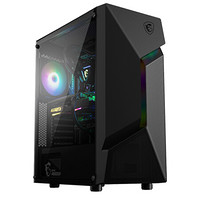 MSI 微星 龙菱 黑色游戏办公台式电脑主机atx机箱 (支持ATX主板/240冷排散热/亚克力侧透/流光灯条设计)