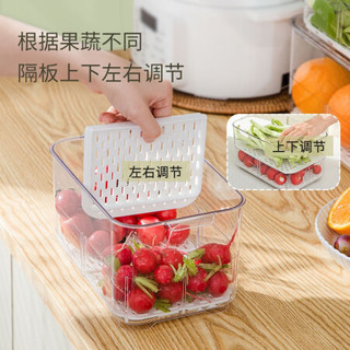 爱丽思IRIS冰箱收纳盒抽屉式厨房食品果蔬鸡蛋速食保鲜冷藏冷冻储存盒小号14.2*14.2*11.7cm