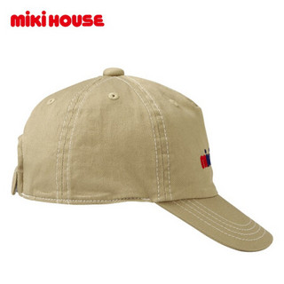 MIKIHOUSE 纯棉复古简约时尚刺绣LOGO可调节儿童棒球帽13-9101-382 浅驼色 LL（54-56）
