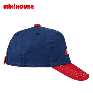 MIKIHOUSE 纯棉复古简约时尚刺绣LOGO可调节儿童棒球帽13-9101-382 藏蓝色 M（50-52）