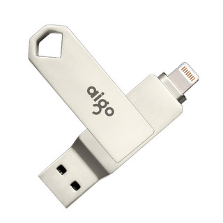 aigo 爱国者 U375 精耀版 USB 3.0 苹果U盘 银色 256GB Lightning/USB双口