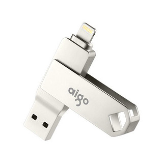 aigo 爱国者 U375 精耀版 USB 3.0 苹果U盘 银色 256GB Lightning/USB双口