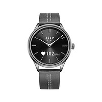 JEEP 吉普 JPS8002 智能手表 42mm 钛银灰 皮革表带 灰色( 心率、闹钟）