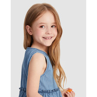 安奈儿童装女童无袖连衣裙2021夏新款女孩牛仔裙公主裙 浅蓝牛仔 120cm
