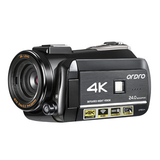 ORDRO 欧达 AC3高清4K摄像机专业直播数码摄影机便携DV录像机红外夜视 30倍变焦 APP实时查看 家用会议旅游