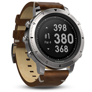 GARMIN 佳明 Fenix chronos 绅士商务中文版 Wi-Fi智能手表 49mm 棕色 棕色皮革表带（GPS、心率、防水）