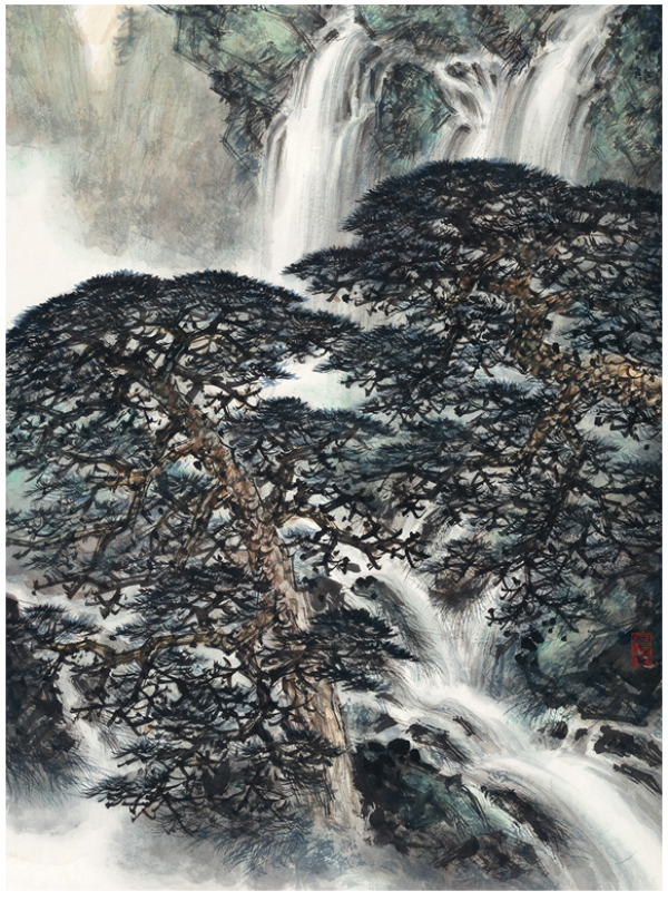 橙舍黄树文碧涧松风复刻版画120cmx60cm新中式国画