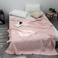 XANLENSSI 轩蓝仕 华夫格 色织全棉盖毯 粉色 150*200cm