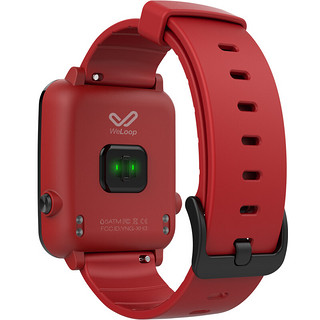 WeLoop 唯乐 小黑3 智能手表 46mm 黑色不锈钢表壳 红色硅胶表带（心率监测、防水、超长续航）