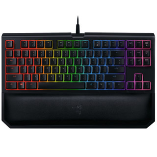 RAZER 雷蛇 黑寡妇蜘蛛 竞技幻彩版 V2 87键 有线机械键盘 黑色 雷蛇黄轴 RGB