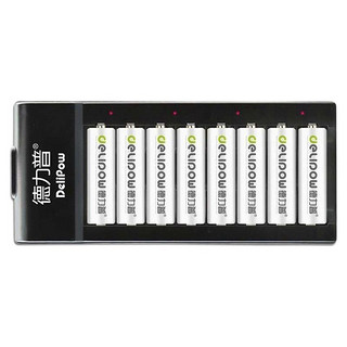 Delipow 德力普 5号镍氢充电电池 1.2V 2700mAh 8粒装 +DLP-801 智能快充充电器 8槽